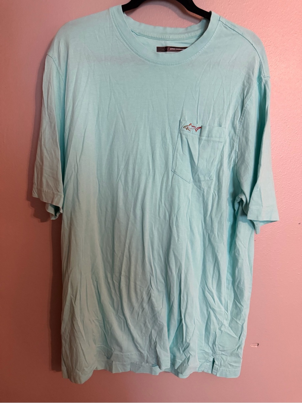 Greg Norman Collection Short Sleeve Pocket Tee in Seafoam